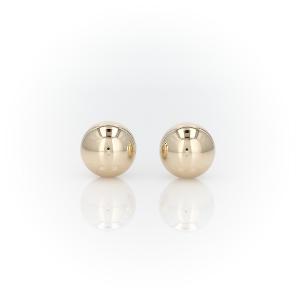Bead Ball Stud Earrings in 14k Yellow Gold (8mm)