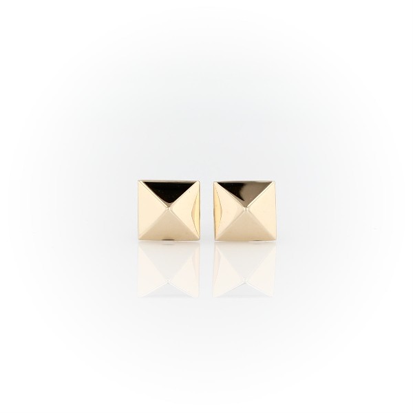 Pyramid Stud Earrings in 14k Yellow Gold
