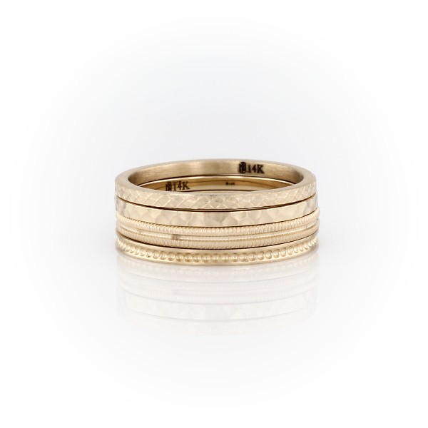 Fashion Ring Stack in 14k Yellow Gold 