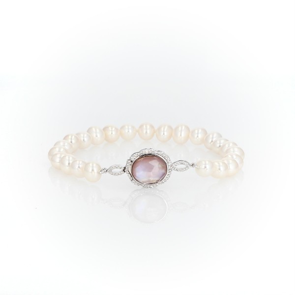 Vintage-Inspired Freshwater Cultured Pearl Pink Mother of Pearl ...