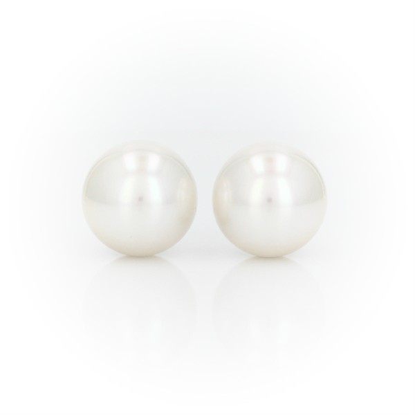 White Coin Pearl Dangle Baroque Earring Pretty Pair Of 11-12mm South Sea Aaa+