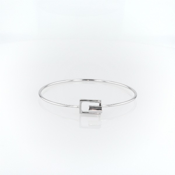 Geometric Bangle Bracelet in Sterling Silver