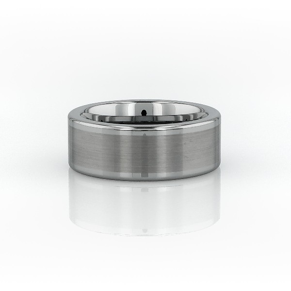 Satin Finish Wedding Ring in Grey Tungsten Carbide (8 mm)