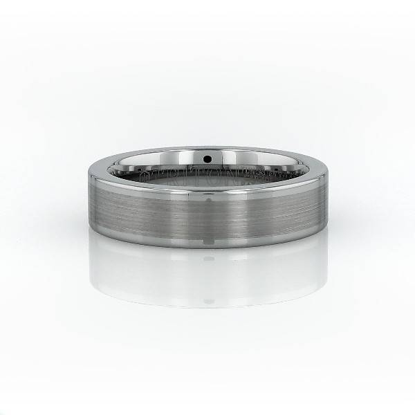 Satin Finish Wedding Ring in Grey Tungsten Carbide (6mm) 