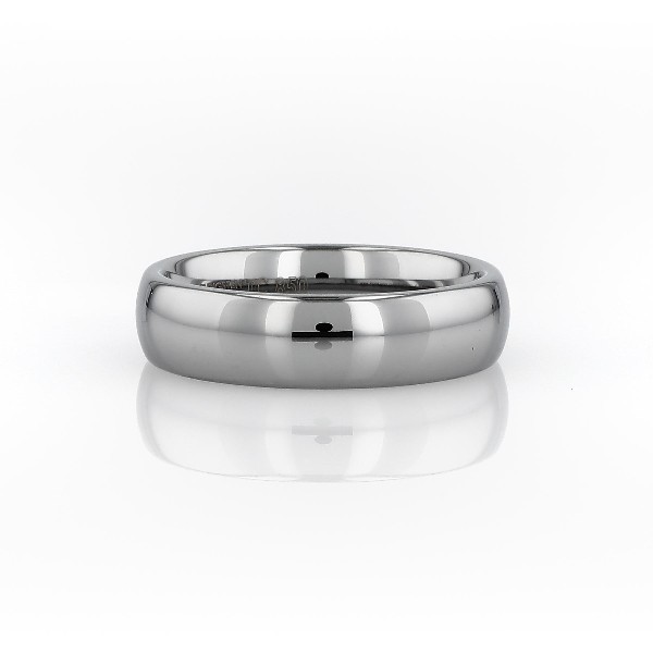 Comfort Fit Wedding Ring in Classic Gray Tungsten Carbide (6 mm)