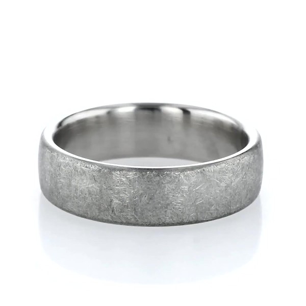 Low Dome Comfort Fit Swirl Finish Wedding Ring in Platinum (6.5 mm)