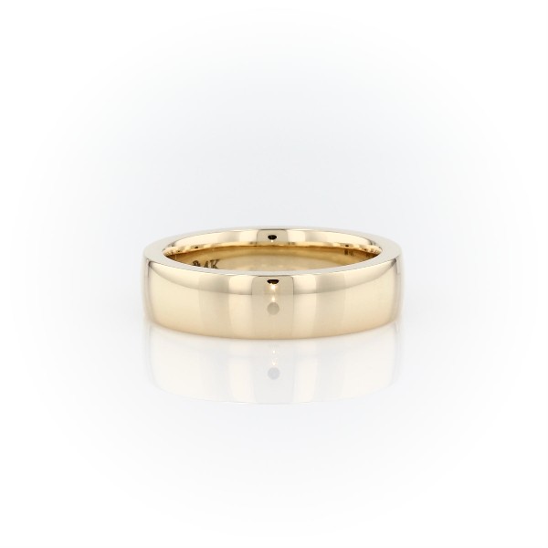 14k 金低拱内圈圆弧形设计结婚戒指（5 毫米）