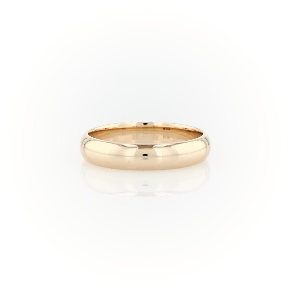 14k 金中量内圈圆弧设计结婚戒指（4 毫米）
