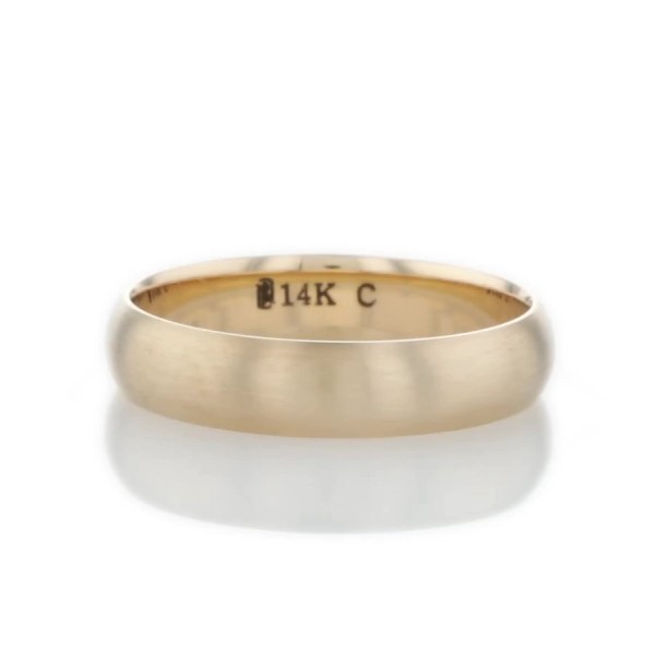 Matte Classic Wedding Ring in 14k Yellow Gold (4mm)