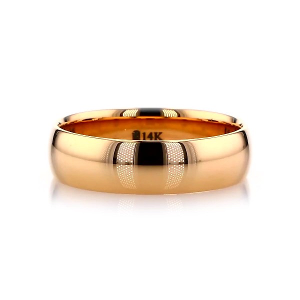 Mid-weight Comfort Fit Wedding Ring in 14k Yellow Gold (6 mm)