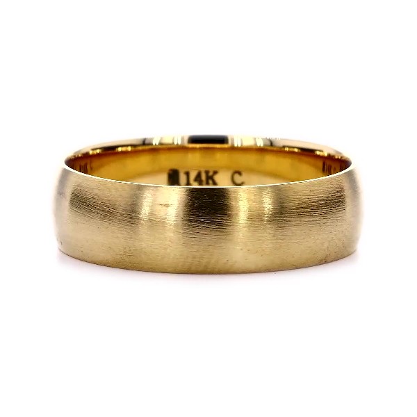 Matte Classic Wedding Ring in 14k Yellow Gold (6 mm)