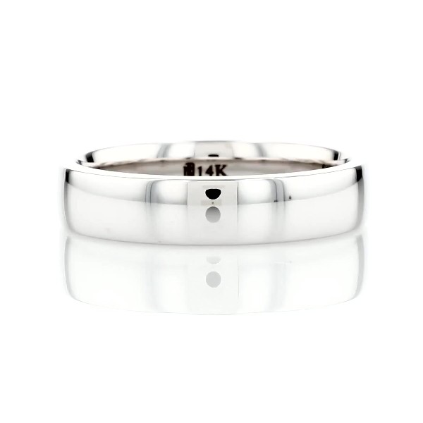 Skyline Comfort Fit Wedding Ring in 14k White Gold (5 mm)