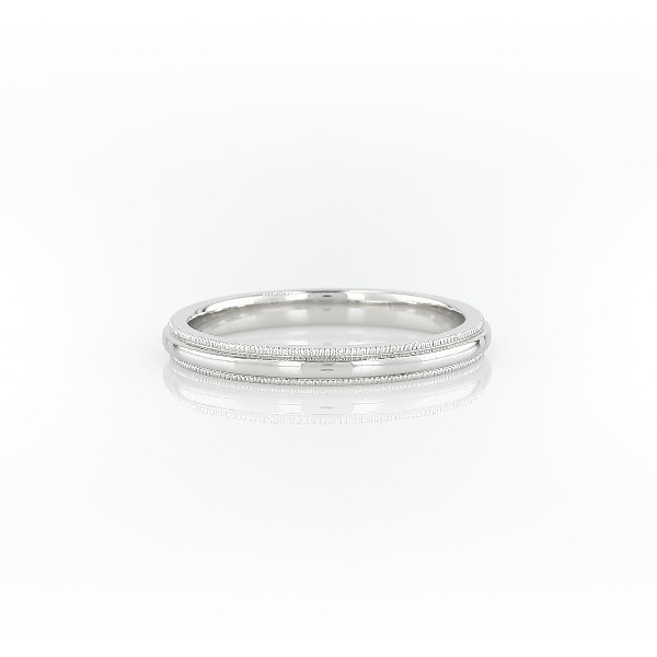 铂金锯状内圈圆弧设计结婚戒指（2.5 毫米）