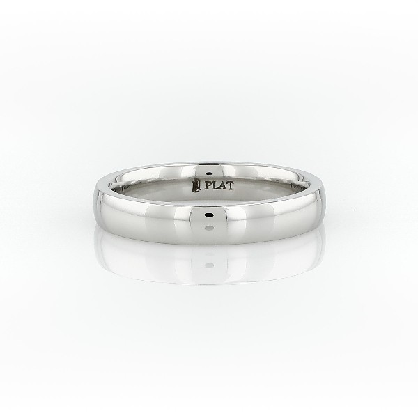 Low Dome Comfort Fit Wedding Ring in Platinum (4 mm)