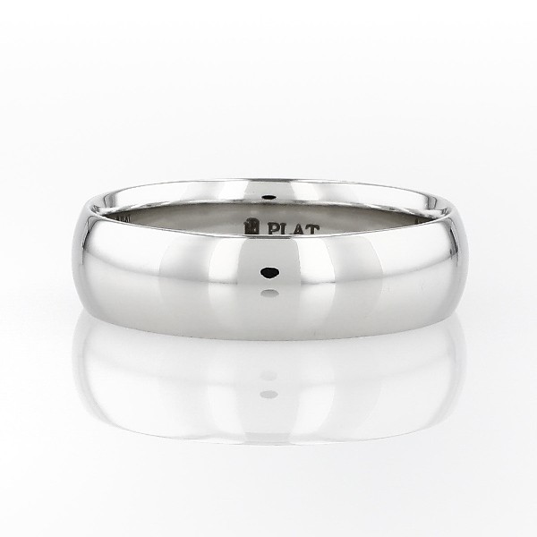 Mid-weight Comfort Fit Wedding Ring in Platinum (6 mm)