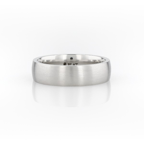 Matte Low Dome Comfort Fit Wedding Ring in Platinum (6 mm)