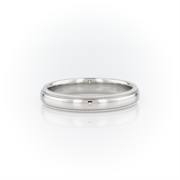 Milgrain Comfort Fit Wedding Ring in Platinum (4mm)