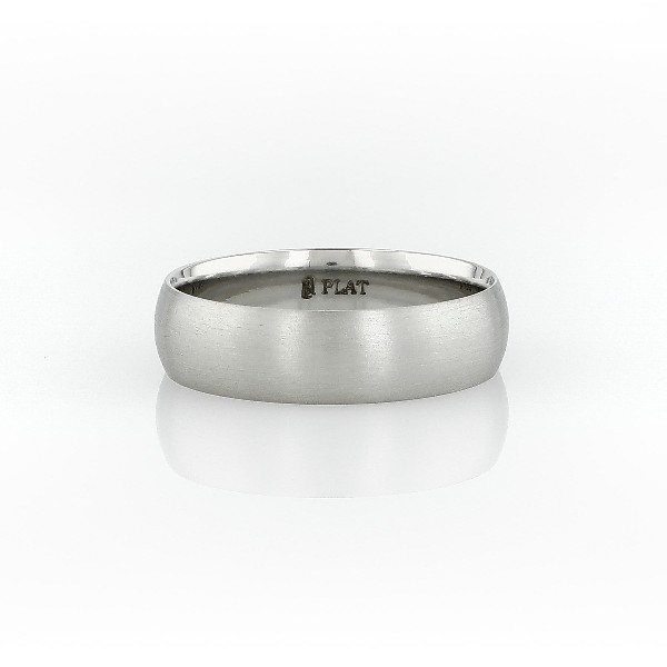 Matte Mid-weight Comfort Fit Wedding Ring in Platinum (6 mm)