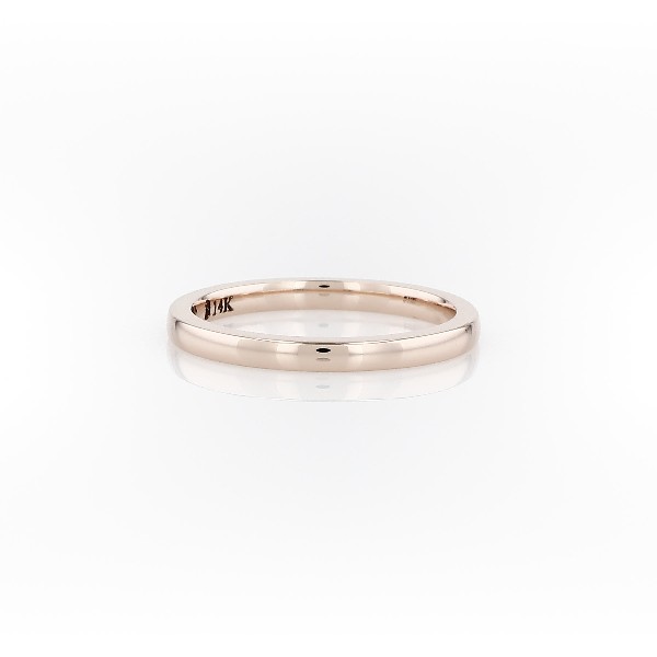 Low Dome Comfort Fit Wedding Ring in 14k Rose Gold (2mm)
