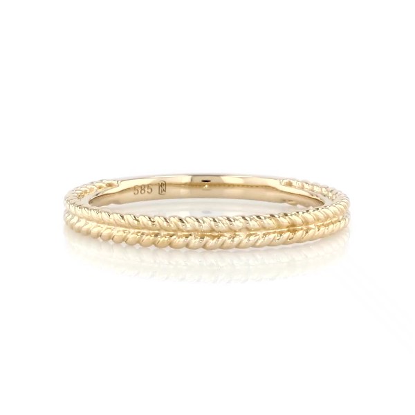 Braided Wedding Band in 14k Yellow Gold