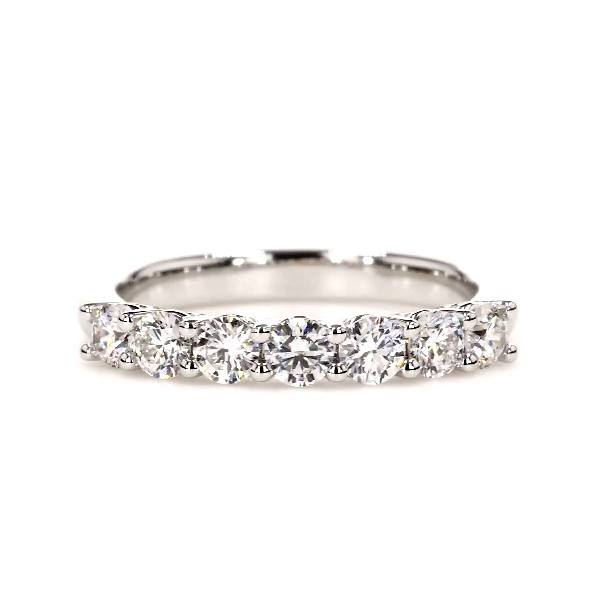 Lab Grown Diamond Low Dome Seven Stone Ring in 14k White Gold  (3/4 ct. tw.)